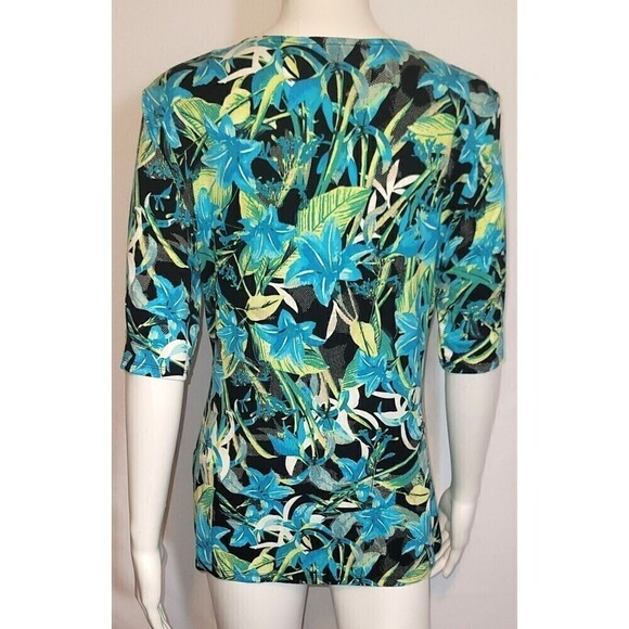 Dana Buchman Cross Over Gathered Side Blouse  - Size M - Picture 4 of 11